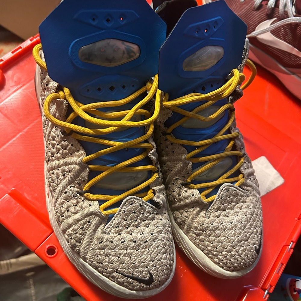 Nike Gray and Blue Sneakers with Yellow Accents